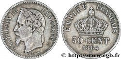 50 centimes Napoléon III, tête laurée 1864 Strasbourg F.188/3 TTB45 