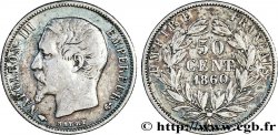 50 centimes Napoléon III, tête nue 1860 Paris F.187/13 TB35 