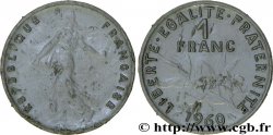 Pièce scolaire de 1 franc Semeuse, nickel, avec gros 0, plastique 1960 Paris F.226/5 var. TTB50 