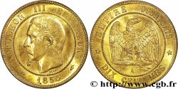 Dix centimes Napoléon III, tête nue 1854 Paris F.133/11 SPL63 