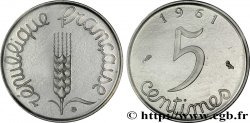 Piéfort acier de 5 centimes Épi 1961 Paris F.124/3P