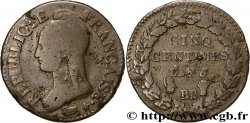 Cinq centimes Dupré, grand module 1798 Strasbourg F.115/38 TB20 