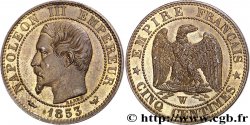 Cinq centimes Napoléon III, tête nue 1853 Lille F.116/7