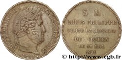 Monnaie de visite au module de 5 francs pour Louis-Philippe à la Monnaie de Rouen 1831 Rouen VG.2825  TTB 