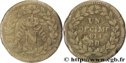 Un décime à l’N couronnée 1814 Strasbourg F.131/1 var.