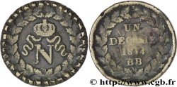 Un décime à l’N couronnée 1814 Strasbourg F.131/3