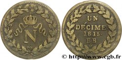 Un décime à l’N couronnée 1815 Strasbourg F.131A/1 TB25 