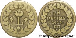 Un décime à l’L couronnée 1814 Strasbourg F.132/1 TB15 
