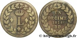 Un décime à l’L couronnée 1814 Strasbourg F.132/1 TB20 