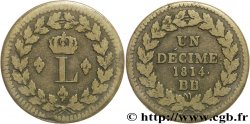 Un décime à l’L couronnée 1814 Strasbourg F.132/1 TB30 