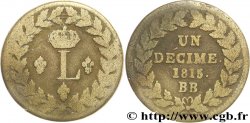 Un décime à l’L couronnée 1815  Strasbourg F.132A/3 TB15 