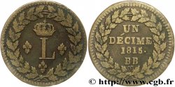 Un décime à l’L couronnée 1815  Strasbourg F.132A/3 TB35 