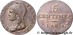 5 centimes Dupré, petit module 1796 Paris F.113/1 SUP58 