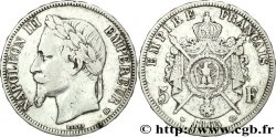 5 francs Napoléon III, tête laurée 1865 Strasbourg F.331/8 TB35 
