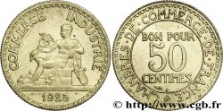 50 centimes Chambres de Commerce 1925 Paris F.191/7 SUP60 