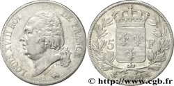 5 francs Louis XVIII, tête nue 1823 Paris F.309/76