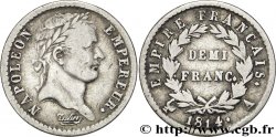 Demi-franc Napoléon Ier tête laurée, Empire français 1814 Paris F.178/63 TB30 