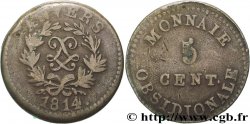 5 cent. Anvers au double L, frappe de l’arsenal de la marine 1814  Anvers F.115E/1