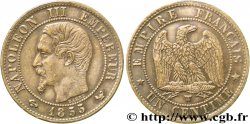Un centime Napoléon III, tête nue, différent ancre 1855 Lille F.102/25