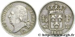 1/4 franc Louis XVIII 1818 Rouen F.163/13