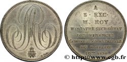 Pièce de plaisir, module de 5 francs, pour le ministre secrétaire d’État M. Roy 1820 Paris Maz.795 a var. SUP58 