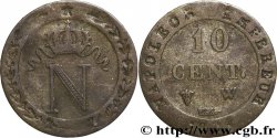 10 cent. à l&nbsp;N couronnée 1808 Lille F.130/9 TB35 