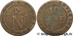 Faux de 10 cent. à l&nbsp;N couronnée 1809 Lille F.130/19 var.