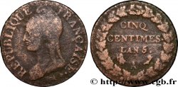 Cinq centimes Dupré, grand module 1797 Paris F.115/1 TB15 
