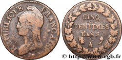 Cinq centimes Dupré, grand module 1797 Paris F.115/1 TB35 