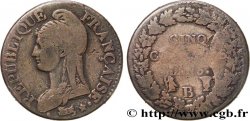Cinq centimes Dupré, grand module 1797 Rouen F.115/15 TB15 