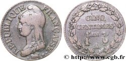Cinq centimes Dupré, grand module 1799 Paris F.115/44 TB35 