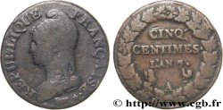 Cinq centimes Dupré, grand module 1799 Paris F.115/46