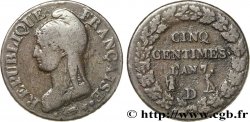 Cinq centimes Dupré, grand module 1799 Lyon F.115/69 TB25 