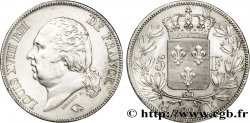 5 francs Louis XVIII, tête nue 1824 Bordeaux F.309/93