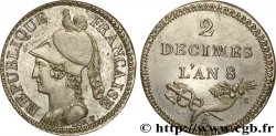 Essai de 2 décimes de Lorthior en étain 1800 Paris VG.831  SPL63 