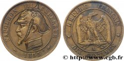 Dix centimes Napoléon III, tête nue, satirique 1853 Paris F.133/2 var. TB35 