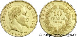 10 francs or Napoléon III, tête laurée 1864 Strasbourg F.507A/7