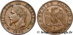 Cinq centimes Napoléon III, tête laurée 1864 Paris F.117/13