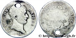 1 franc Napoléon Ier tête laurée, République française 1808 Paris F.204/2 VG8 