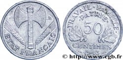 50 centimes Francisque, légère 1943 Beaumont-Le-Roger F.196/3