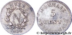 5 cent. Anvers à l’N, frappe de l’atelier de Wolschot 1814 Anvers F.115B/1