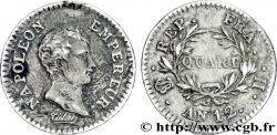 Quart (de franc) Napoléon Empereur, Calendrier révolutionnaire 1804 La Rochelle F.158/3 TTB48 