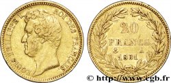 20 francs or Louis-Philippe, Tiolier, tranche inscrite en creux 1831 Paris F.524/2