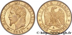 Cinq centimes Napoléon III, tête laurée 1861 Paris F.117/4 SPL63 