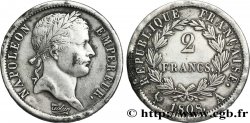 2 francs Napoléon Ier tête laurée, République française 1808 Paris F.254/4