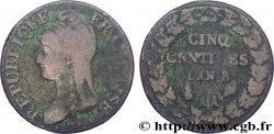 Cinq centimes Dupré, grand module 1800 Metz F.115/106 TB20 