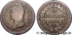 Un décime Dupré, grand module, coin choqué 1800 Strasbourg F.129/62 TB20 