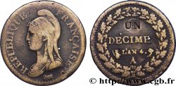Un décime Dupré, modification du 2 décimes 1796 Paris F.127/1