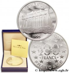 Belle Épreuve 15 écus / 100 francs - Parthénon (Athènes) 1995 Paris F./ FDC70 