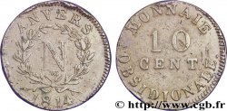 10 cent. Anvers à l’N, frappe de l’atelier de Wolschot 1814 Anvers F.130A/3 TB30 